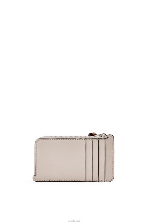 Loewe маркова картодържател за монети от класическа телешка кожа F84B81407 Жени лек овесен/тен