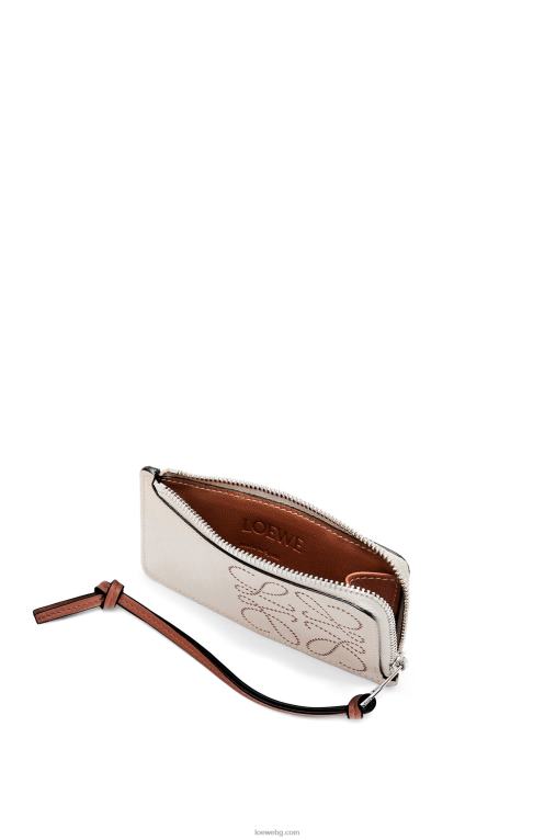 Loewe маркова картодържател за монети от класическа телешка кожа F84B81407 Жени лек овесен/тен