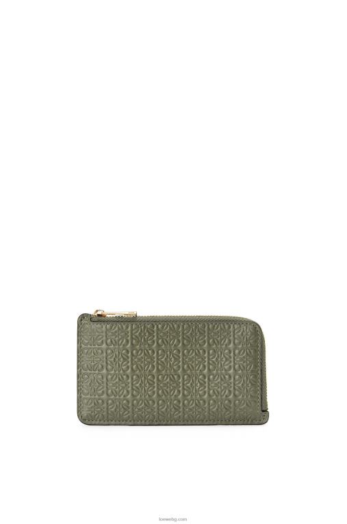 Loewe картодържател за монети от релефна копринена телешка кожа F84B81414 Жени авокадо зелено