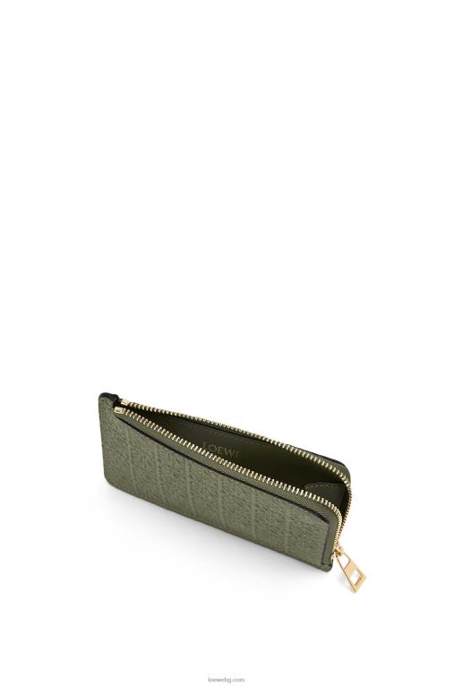 Loewe картодържател за монети от релефна копринена телешка кожа F84B81414 Жени авокадо зелено