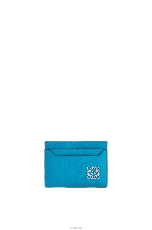 Loewe обикновен картодържател с анаграми от телешка кожа с камъчета F84B81415 Жени лагуново синьо