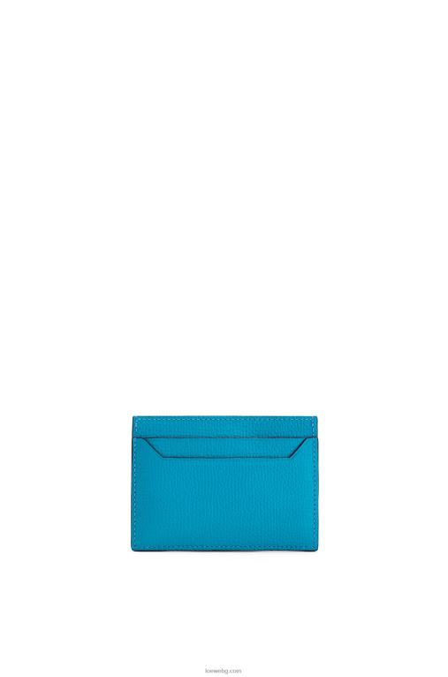 Loewe обикновен картодържател с анаграми от телешка кожа с камъчета F84B81415 Жени лагуново синьо