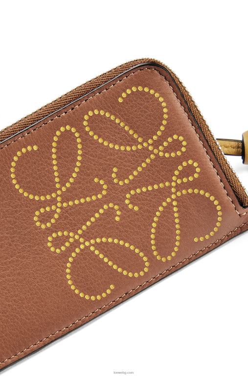 Loewe маркова картодържател за монети от класическа телешка кожа F84B81418 Жени тен/охра