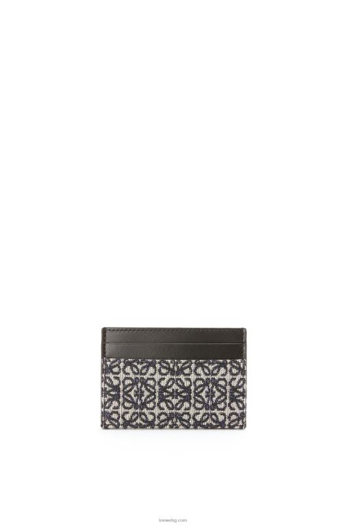 Loewe обикновен картодържател от жакард и телешка кожа F84B81419 Жени тъмносиньо/черно