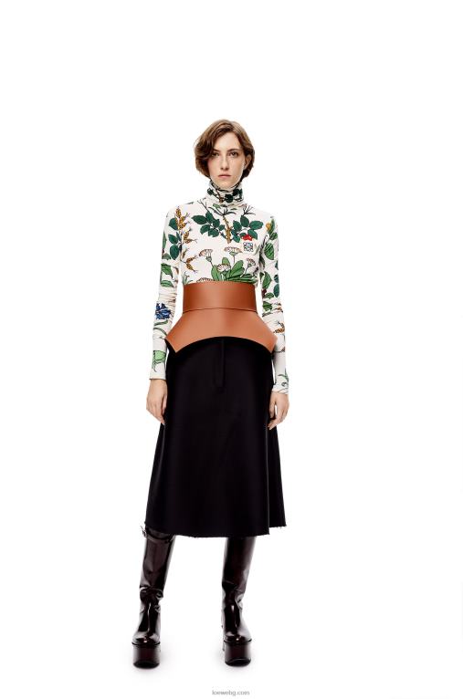 Loewe Оби колан от напа F84B81153 Жени тен