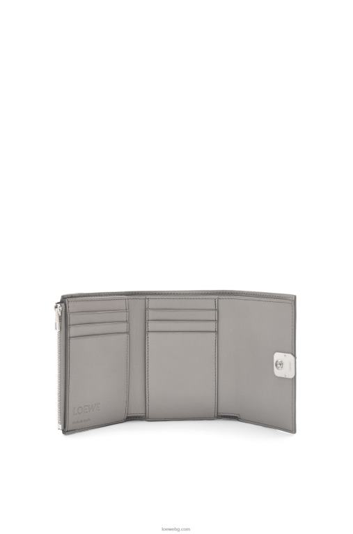 Loewe анаграм малък вертикален портфейл от зърнеста телешка кожа F84B81208 Жени перлено сиво