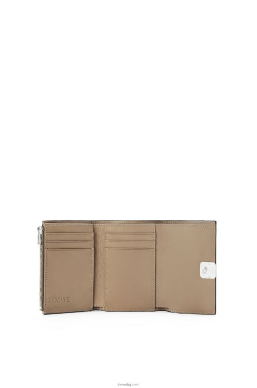 Loewe анаграм малък вертикален портфейл от зърнеста телешка кожа F84B81216 Жени пясък