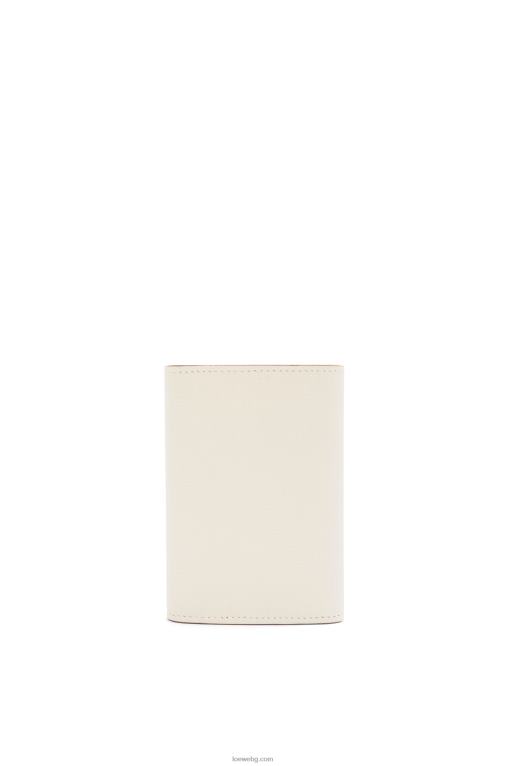 Loewe анаграм малък вертикален портфейл от зърнеста телешка кожа F84B81218 Жени светъл призрак
