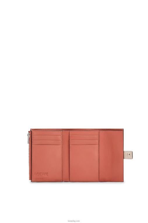 Loewe малък вертикален портфейл от мека зърнеста телешка кожа F84B81221 Жени лек овес/мед