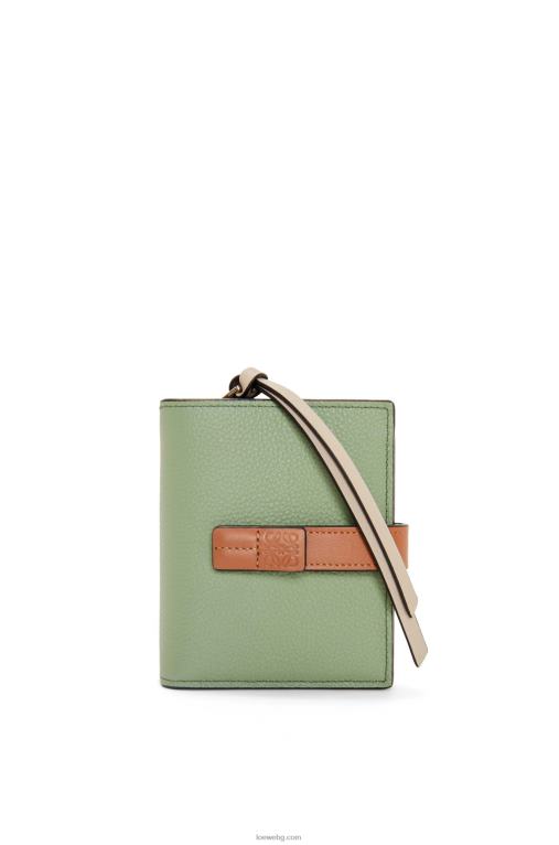 Loewe компактен портфейл с цип от мека зърнеста телешка кожа F84B81226 Жени розмарин/тен