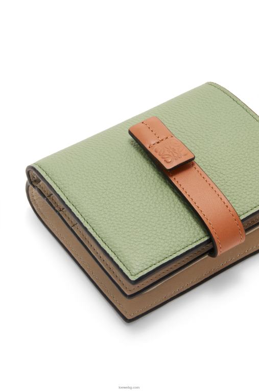 Loewe компактен портфейл с цип от мека зърнеста телешка кожа F84B81226 Жени розмарин/тен