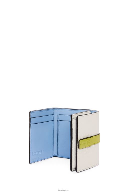 Loewe сгъваем портфейл от мека зърнеста телешка кожа F84B81227 Жени меко бяло/лайм жълто