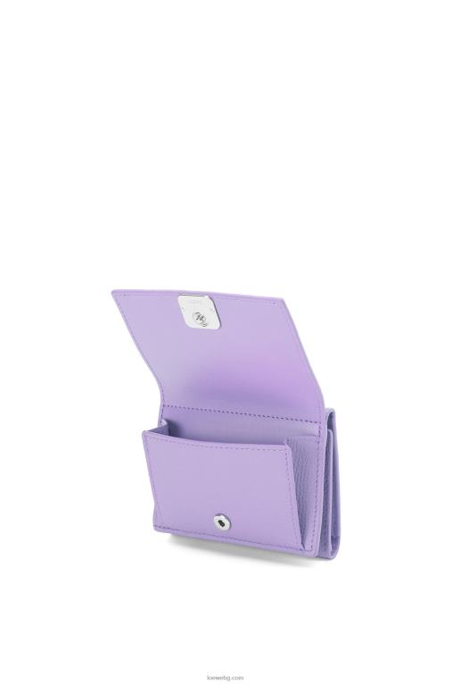 Loewe анаграм троен портфейл от зърнеста телешка кожа F84B81235 Жени светло лилаво