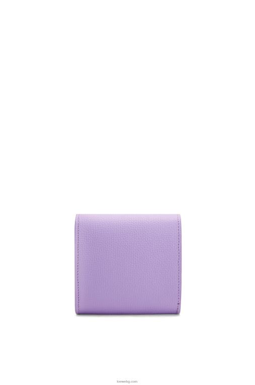 Loewe анаграм компактен портфейл с капак от телешка кожа с камъчета F84B81236 Жени светло лилаво
