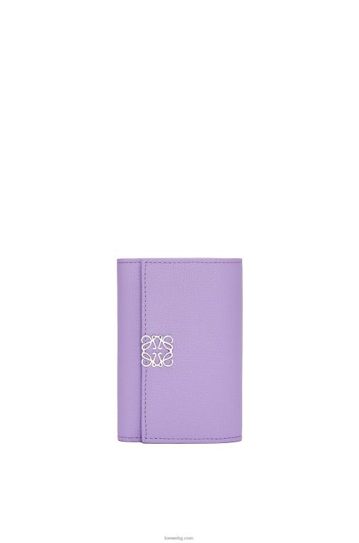 Loewe анаграм малък вертикален портфейл от зърнеста телешка кожа F84B81237 Жени светло лилаво