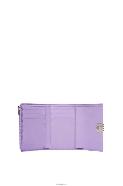 Loewe анаграм малък вертикален портфейл от зърнеста телешка кожа F84B81237 Жени светло лилаво