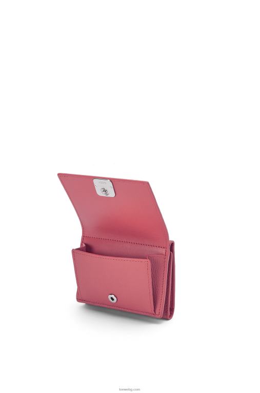 Loewe анаграм троен портфейл от зърнеста телешка кожа F84B81238 Жени роза