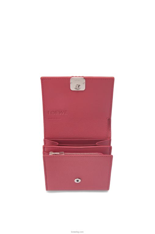 Loewe анаграм компактен портфейл с капак от телешка кожа с камъчета F84B81239 Жени роза