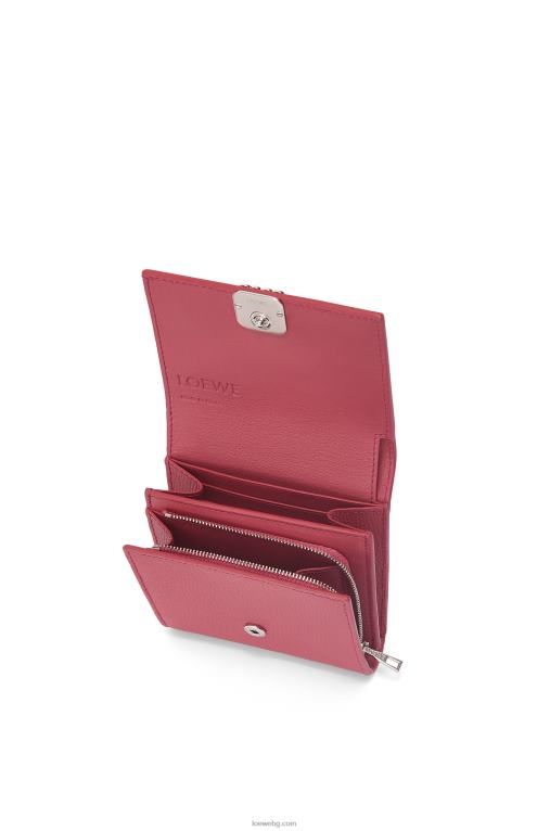 Loewe анаграм компактен портфейл с капак от телешка кожа с камъчета F84B81239 Жени роза