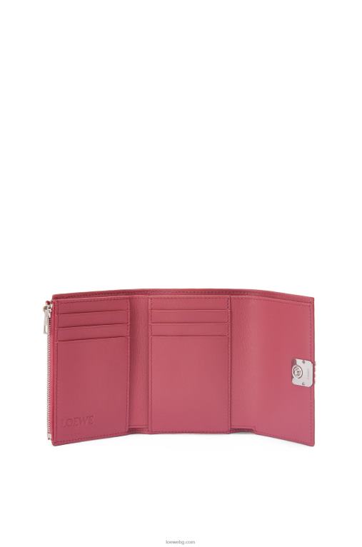 Loewe анаграм малък вертикален портфейл от зърнеста телешка кожа F84B81240 Жени роза