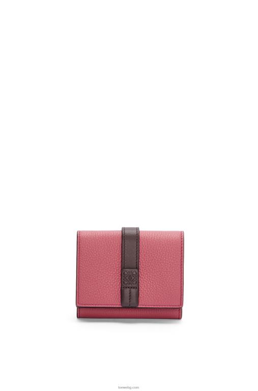 Loewe сгъваем портфейл от мека зърнеста телешка кожа F84B81241 Жени роза/шоколад