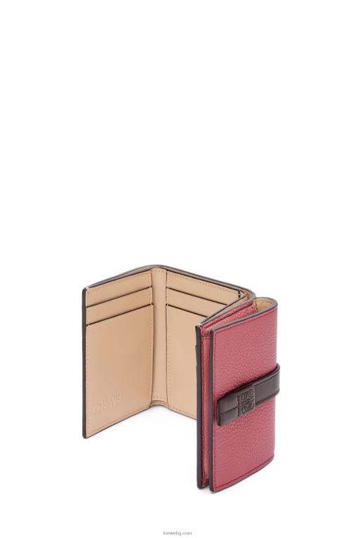 Loewe сгъваем портфейл от мека зърнеста телешка кожа F84B81241 Жени роза/шоколад