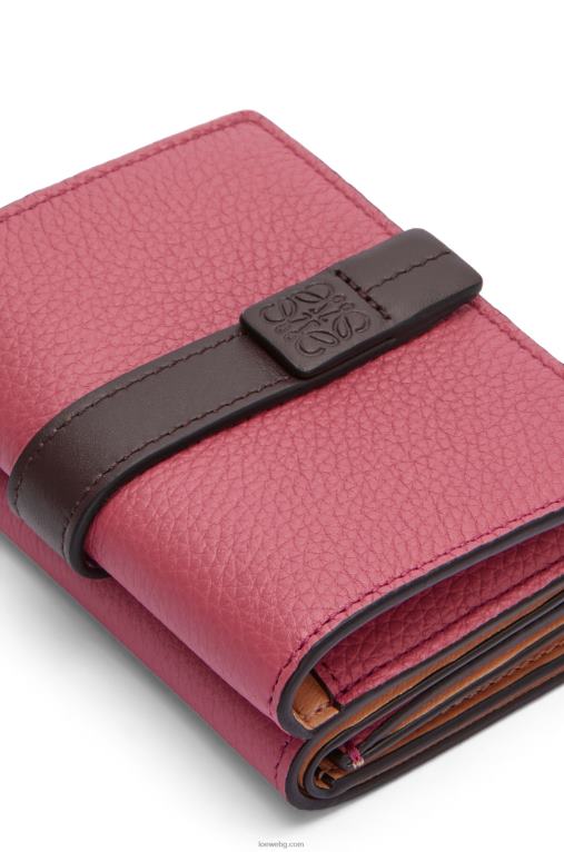 Loewe сгъваем портфейл от мека зърнеста телешка кожа F84B81241 Жени роза/шоколад
