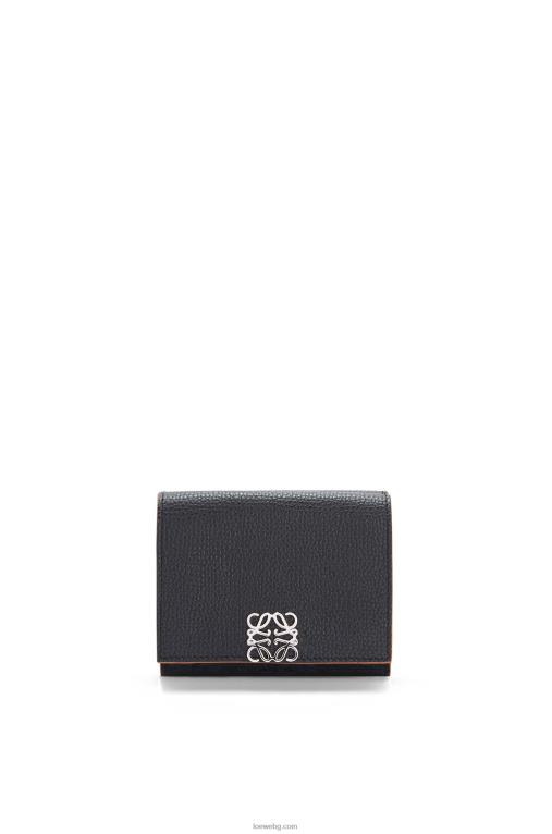 Loewe анаграм троен портфейл от зърнеста телешка кожа F84B81245 Жени черен
