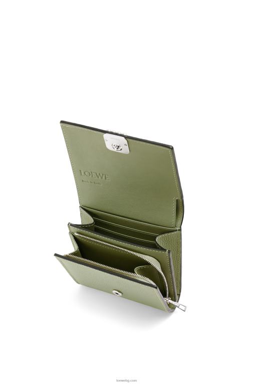 Loewe анаграм компактен портфейл с капак от телешка кожа с камъчета F84B81248 Жени розмарин
