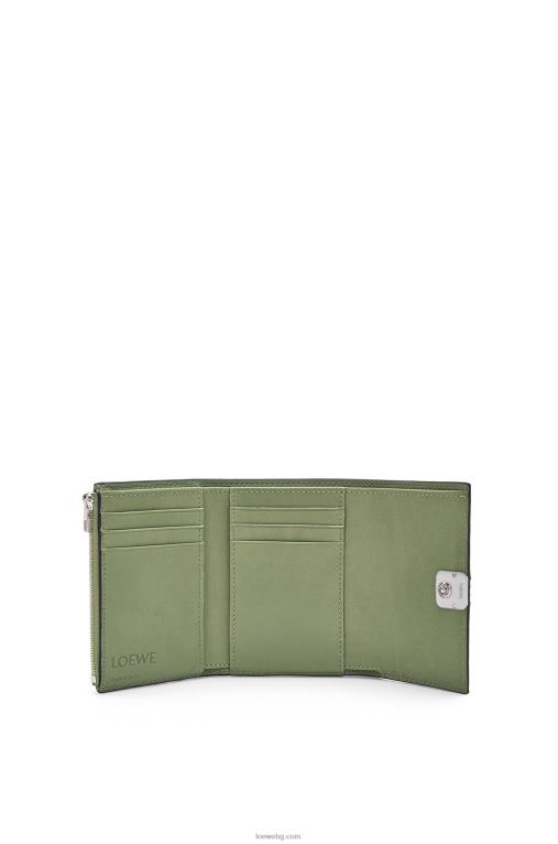 Loewe анаграм малък вертикален портфейл от зърнеста телешка кожа F84B81249 Жени розмарин