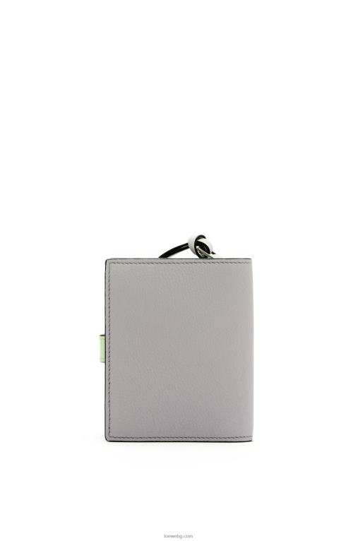 Loewe компактен портфейл с цип от мека зърнеста телешка кожа F84B81253 Жени перлено сиво/светло бледозелено