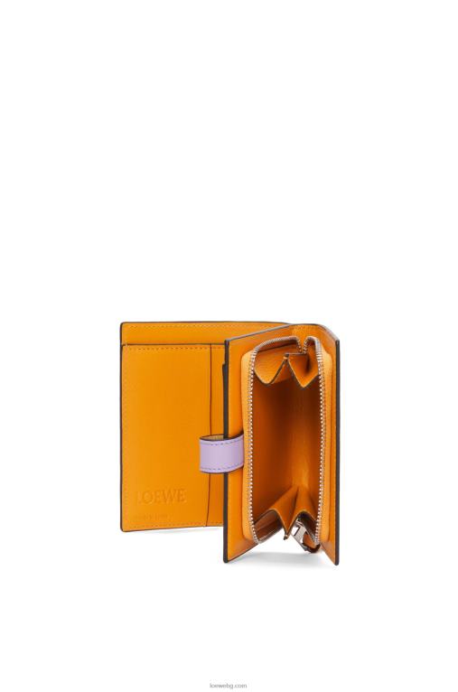 Loewe компактен портфейл с цип от мека зърнеста телешка кожа F84B81268 Жени тъмно масло/лилаво