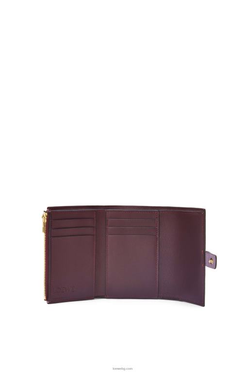 Loewe малък вертикален портфейл от мека зърнеста телешка кожа F84B81270 Жени мръсно лилаво/тен