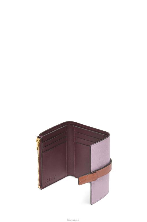 Loewe малък вертикален портфейл от мека зърнеста телешка кожа F84B81270 Жени мръсно лилаво/тен
