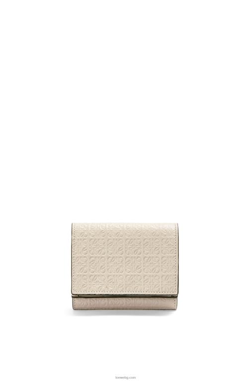 Loewe повторен троен портфейл от релефна копринена телешка кожа F84B81271 Жени лек овес