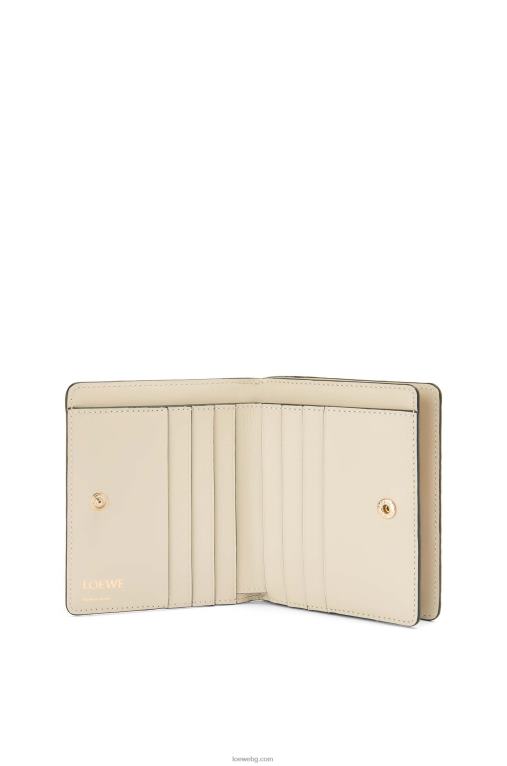 Loewe повторен компактен портфейл с цип от релефна копринена телешка кожа F84B81272 Жени лек овес