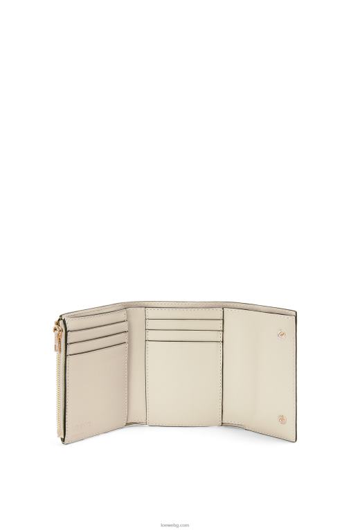 Loewe повтарящ се малък вертикален портфейл от релефна копринена телешка кожа F84B81273 Жени лек овес