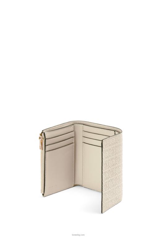 Loewe повтарящ се малък вертикален портфейл от релефна копринена телешка кожа F84B81273 Жени лек овес