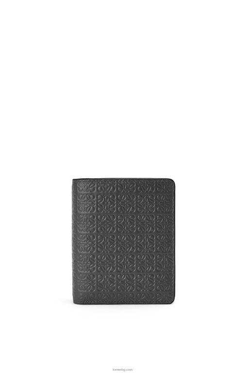 Loewe повторен компактен портфейл с цип от релефна копринена телешка кожа F84B81275 Жени черен
