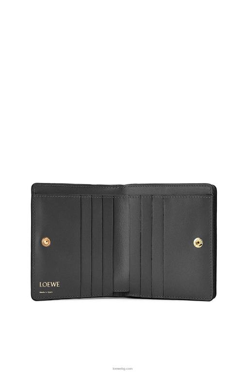 Loewe повторен компактен портфейл с цип от релефна копринена телешка кожа F84B81275 Жени черен