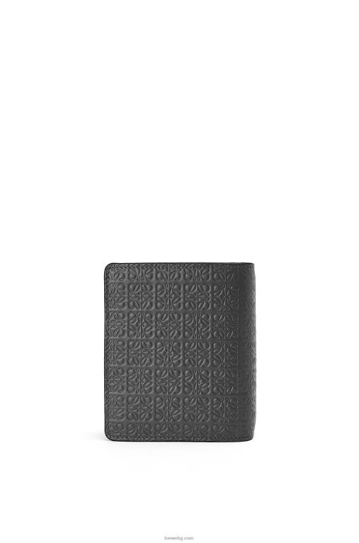 Loewe повторен компактен портфейл с цип от релефна копринена телешка кожа F84B81275 Жени черен