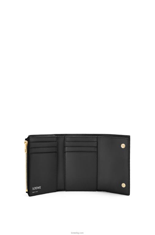 Loewe повтарящ се малък вертикален портфейл от релефна копринена телешка кожа F84B81276 Жени черен