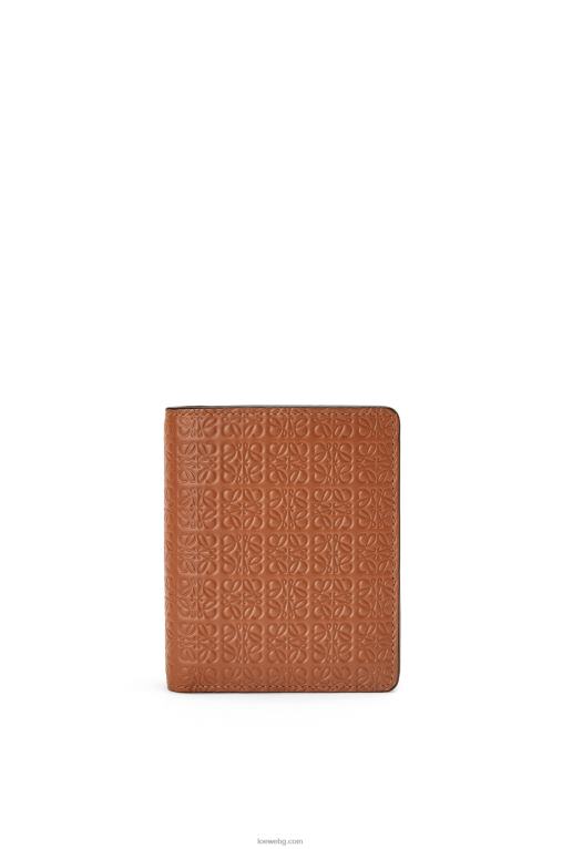 Loewe повторен компактен портфейл с цип от релефна копринена телешка кожа F84B81281 Жени тен