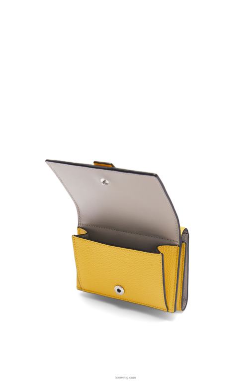 Loewe сгъваем портфейл от мека зърнеста телешка кожа F84B81284 Жени жълто/глинесто зелено