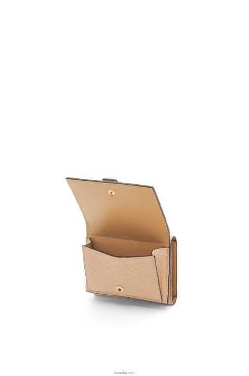 Loewe сгъваем портфейл от мека зърнеста телешка кожа F84B81285 Жени масло/блед лимон