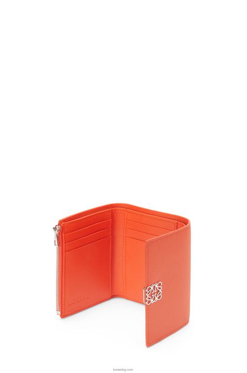 Loewe анаграм малък вертикален портфейл от зърнеста телешка кожа F84B81292 Жени оранжево