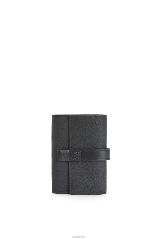 Loewe малък вертикален портфейл от мека зърнеста телешка кожа F84B81295 Жени черен