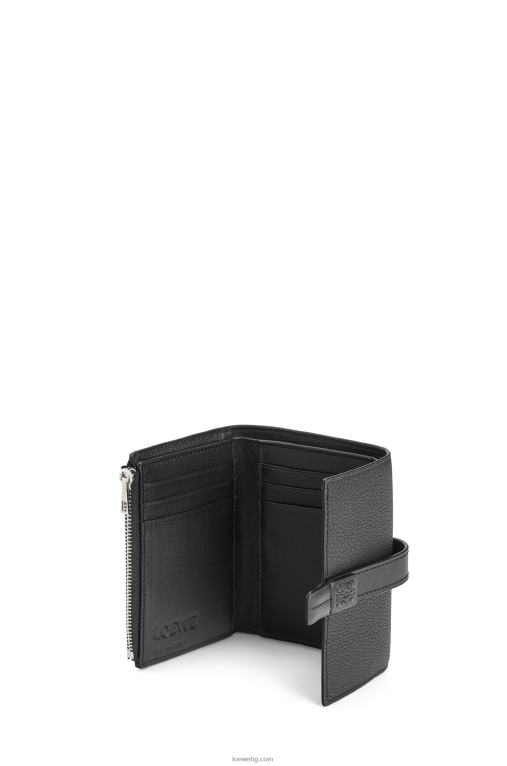 Loewe малък вертикален портфейл от мека зърнеста телешка кожа F84B81295 Жени черен