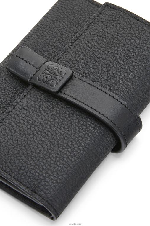 Loewe малък вертикален портфейл от мека зърнеста телешка кожа F84B81295 Жени черен