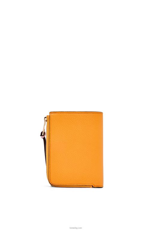 Loewe тънък двоен портфейл с цип от мека зърнеста телешка кожа F84B81299 Жени мандаринов/коралов риф